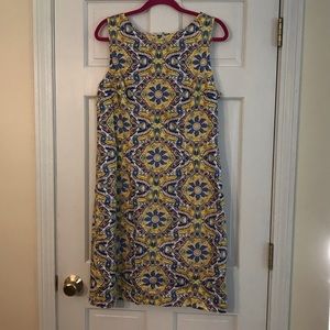 Dress, 14, yellow/ blue, sheath